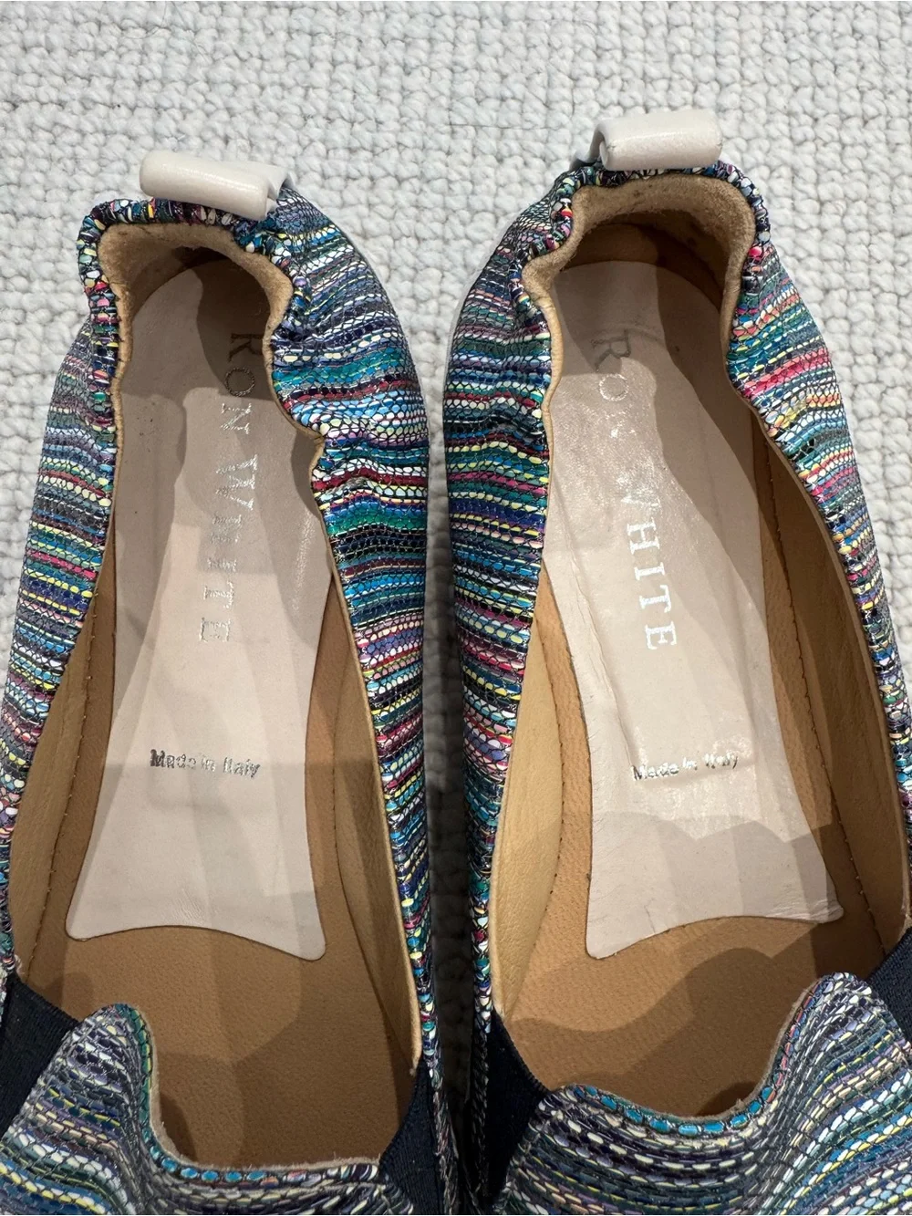 Ron White Multicolor Striped Slip-On boat shoes Women's
